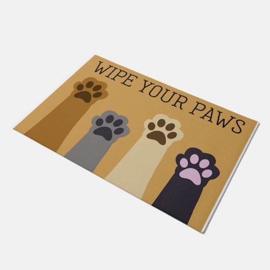 Veeg je zwenkdeksel af, kat lovers Rug Deurmat (Schuin)