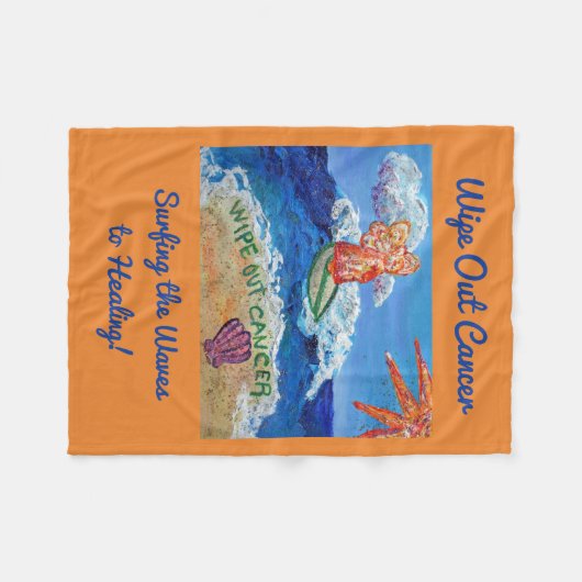 Veeg kanker uit met de engel Soft Fleece Blanket (Voorkant (Horizontaal))