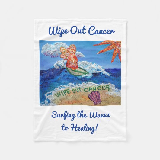 Veeg kanker uit met de engel Soft Fleece Blanket Deken (Voorkant)