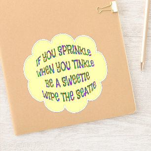 Veeg Seatie Tinkle Sprinkle Badkamer Humor Sticker