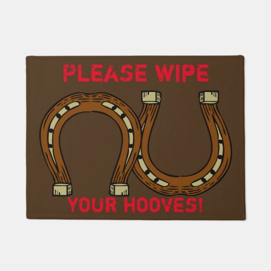 "Veeg uw hoeven af" Deurmat (Voorkant)