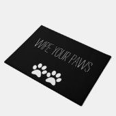 Veeg uw poten af - zwart/wit deurmat (Schuin)