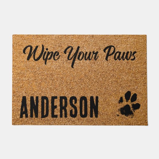 Veeg uw poten gepersonaliseerde Funny Pet Hondenli Deurmat (Voorkant)