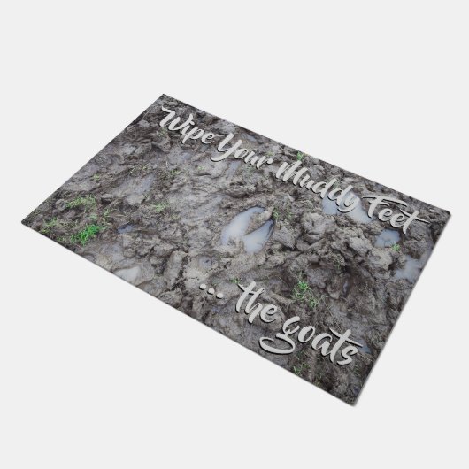 Veeg uw rommeltje af - GOATS - CountryFarmandPets Deurmat (Schuin)