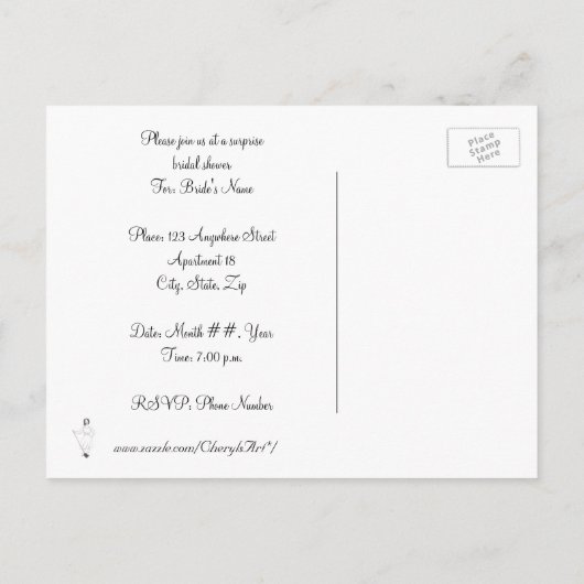 Veeg van haar voeten Vrijgezellenfeest Nodig Brief Uitnodiging Briefkaart (Achterkant)