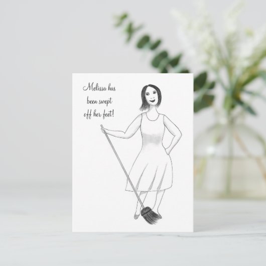 Veeg van haar voeten Vrijgezellenfeest Nodig Brief Uitnodiging Briefkaart (Staand voorkant)