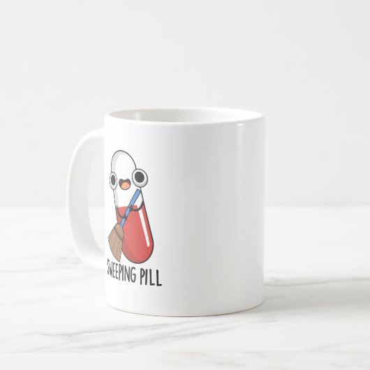 Veegpil Grappig medicijn Pun Dark BG Koffiemok (Voorkant links)