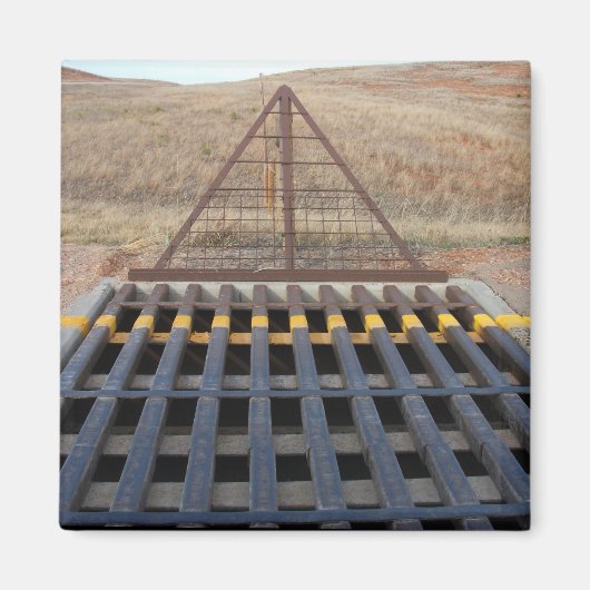 Veehek over grindweg. Wyoming, Westen Magneet (Voorkant)