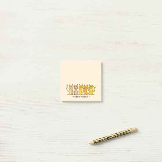 Veel aangepaste katten post-it® notes (Op bureau)