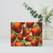 Veel aardbeien briefkaart (Staand voorkant)