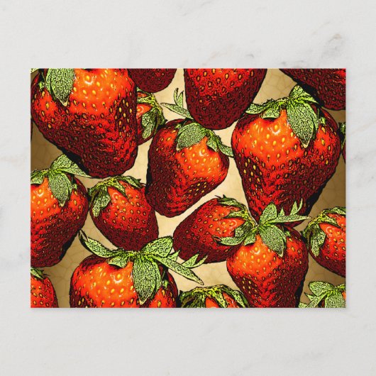 Veel aardbeien briefkaart (Voorkant)