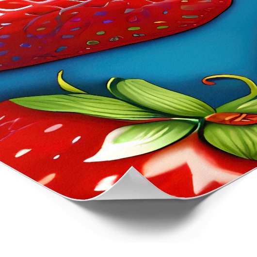 veel aardbeien fruit, schilderen, poster (Hoek)