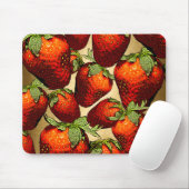 Veel aardbeien muismat (Met muis)