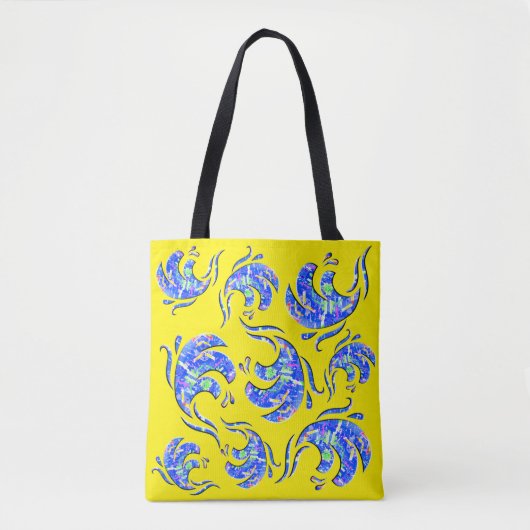 Veel abstracte kunstgolven  tote bag (Voorkant)