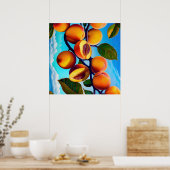 Veel alleen abrikozenfruit schilderen poster (Keuken)