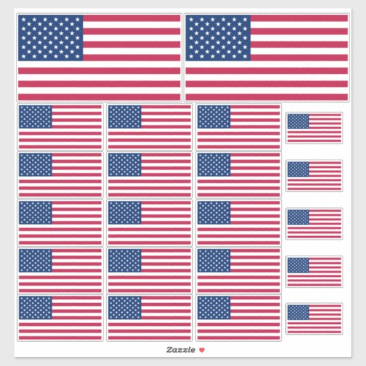 Veel Amerikaanse vlag Stickers (Vel)