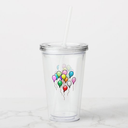 Veel ballonnen acryl drinkbeker (Achterkant)