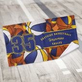 Veel basketballen aangepaste atleet naam blauw gou handdoek