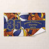 Veel basketballen aangepaste atleet naam blauw gou handdoek (Handdoek)