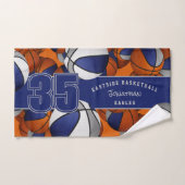 Veel basketballen aangepaste atleet naam blauw gri handdoek (Handdoek)