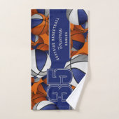Veel basketballen aangepaste atleet naam blauw gri handdoek (Handdoek)