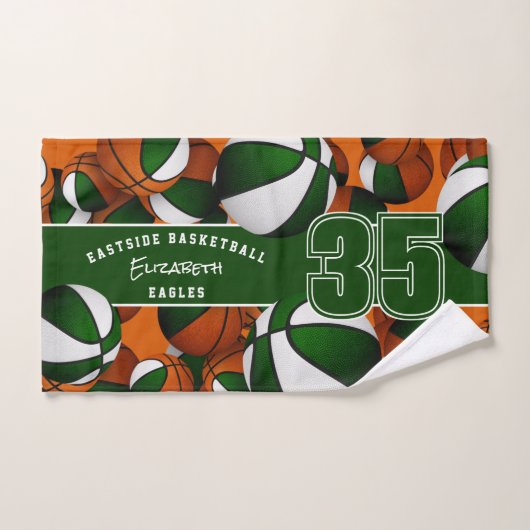 Veel basketballen meisjes jongens groene team kleu handdoek (Handdoek)