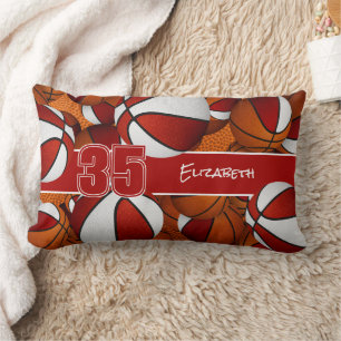 Veel basketballen rode sportkamer decor kussen