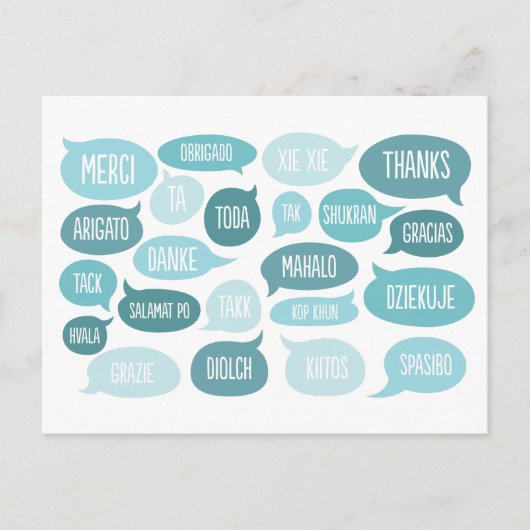 Veel Bedankt  Dank u Briefkaart (Voorkant)