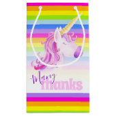Veel bedankt eenhoorn-regenboogcadeautassen klein cadeauzakje (Achterkant)