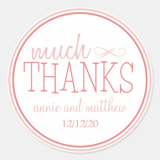 Veel Bedankt labels (blush / terra cotta) (Voorkant)