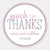 Veel Bedankt labels (pruim / Paarse) (Voorkant)