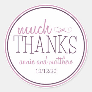 Veel Bedankt labels (pruim / Paarse)