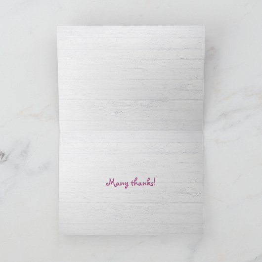 Veel Bedankt op roze gingham (Binnen)