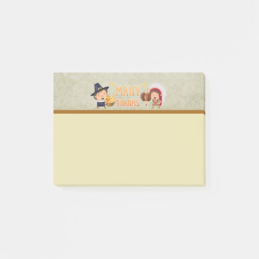 Veel Bedankt Pilgrim en Native Grateful Samen Post-it® Notes (Voorkant)
