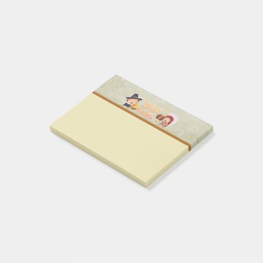 Veel Bedankt Pilgrim en Native Grateful Samen Post-it® Notes (Schuin)