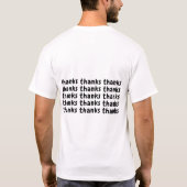 "Veel Bedankt Repetitieve Typografie Design Art" T-shirt (Achterkant)