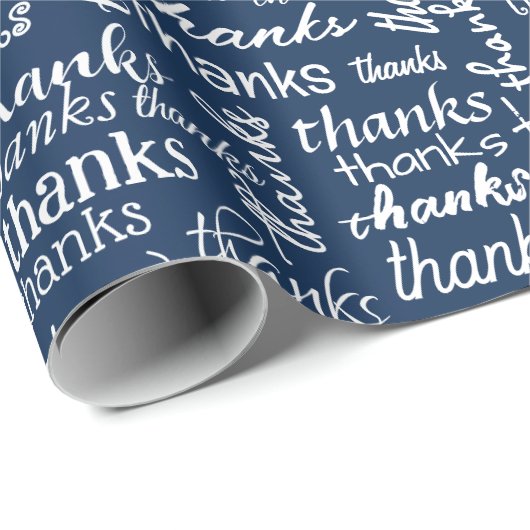 Veel Bedankt tekst op marineblauw Cadeaupapier (Rol Hoek)