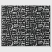 Veel Bedankt tekst op zwart Cadeaupapier (Vlak)