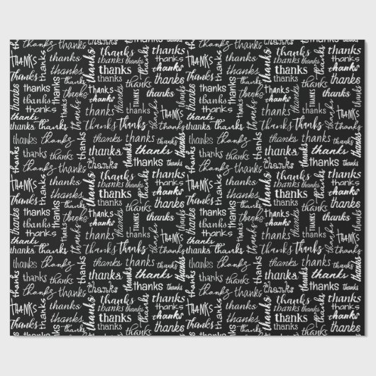Veel Bedankt tekst op zwart Cadeaupapier (Vlak)