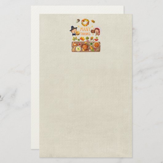 Veel Bedankt uit de pelgrim en de inheemse Thanksg Briefpapier (Voorkant / Achterkant)