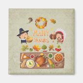 Veel Bedankt uit de pelgrim en de inheemse Thanksg Magneet (Voorkant)