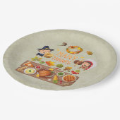 Veel Bedankt uit de pelgrim en de inheemse Thanksg Papieren Bordje (Gekanteld)