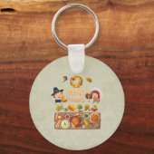 Veel Bedankt uit de pelgrim en de inheemse Thanksg Sleutelhanger (Voorkant)