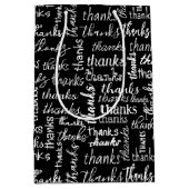 Veel Bedankt witte tekst op zwart Medium Cadeauzakje (Voorkant)