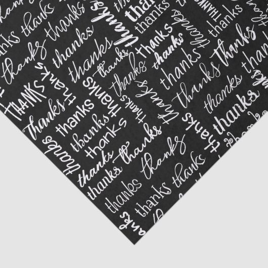 Veel Bedankt witte tekst op zwart Tissuepapier (Detail)