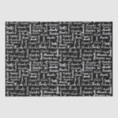 Veel Bedankt witte tekst op zwart Tissuepapier (Voorkant)