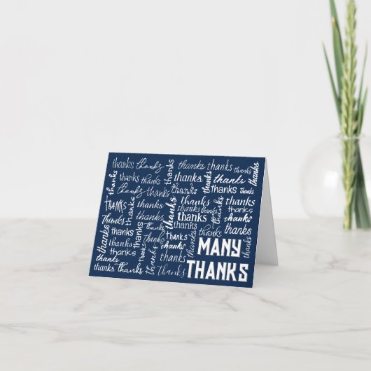 Veel BEDANKT Word Cloud op blauw (Voorkant)