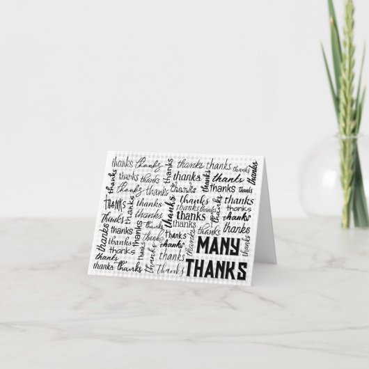 Veel BEDANKT Word Cloud op Gingham (Voorkant)