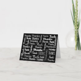 Veel Bedankt Word Cloud op zwart