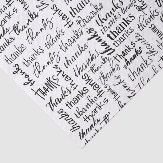 Veel Bedankt zwarte tekst op wit Tissuepapier (Detail)
